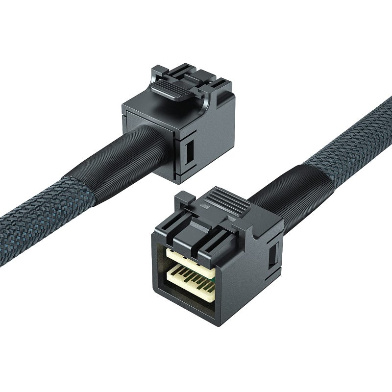 ipolex SFF-8643 to SFF-8643 Internal MiniSAS HD Cable with Sideband, Support up to 4 Lanes of SAS Data, Work with Server, Raid Card & PCI Express Controller, 0.8-m(2.6ft), 2 Pack - Image 2